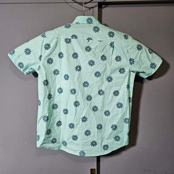 Hurley Patio Cabana Shirt Men L Green Floral Button Short Sleeve NWT - Picture 4 of 6